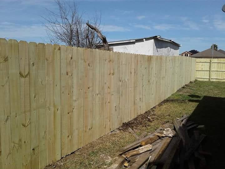 Wood privacy fence completed project